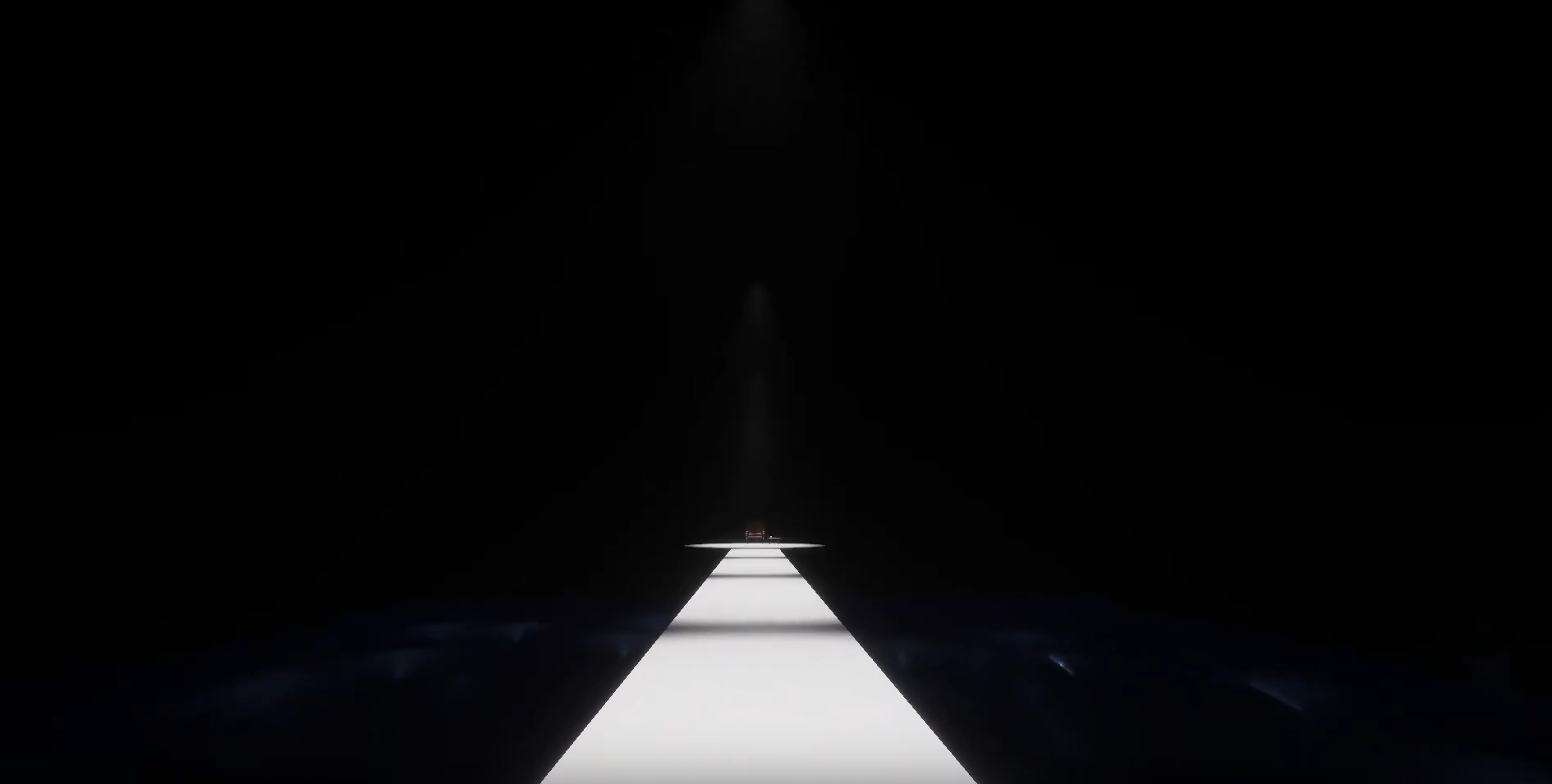 Screenshot of a lit pathway with a chair at the end in Cognitive Dissidents